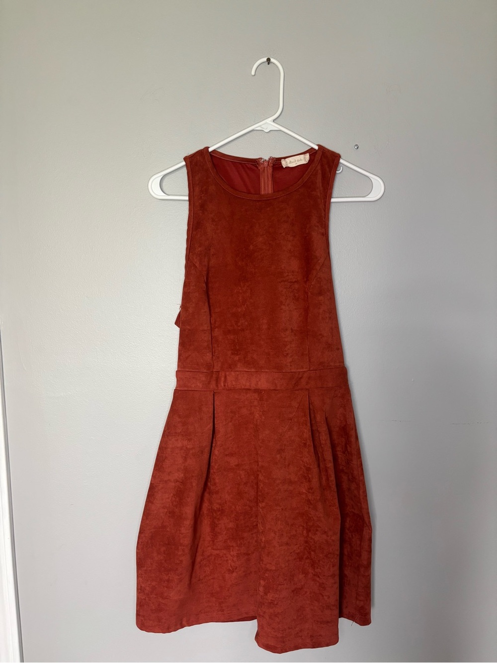 Altered State Medium Rust Red Suede Fit & Flare Dress medium